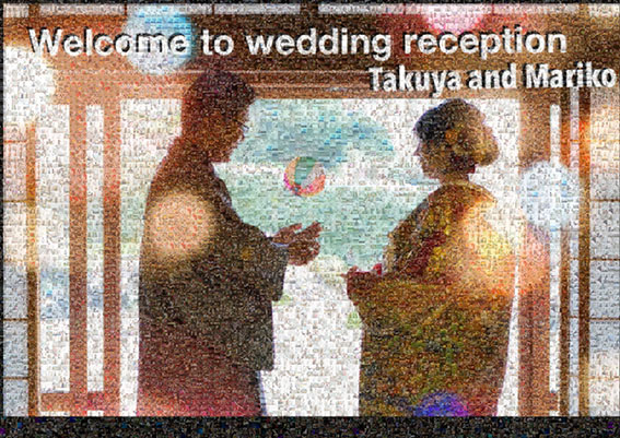 結婚式のウェルカムボード（フォトモザイク）